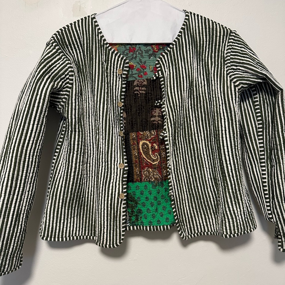 Handmade Patchwork Multicolor Women's jacket - Picture 3 of 4